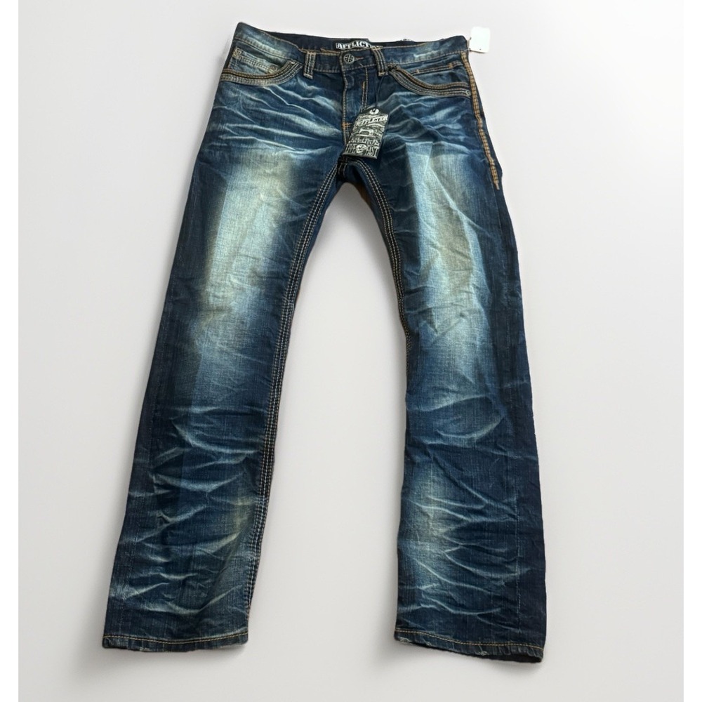 Vintage Affliction Men's Denim Jeans Blake Knoxville  Inseam 32 X 32 Y2K Rare